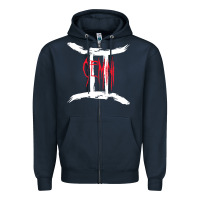 Navy zodiac series gemini classic Zipper Hoodie - linhVisuals