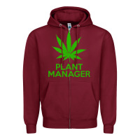 Burgundy plant manager weed pot cannabis flippin sweet gear transparent copy Zipper Hoodie - linhVisuals