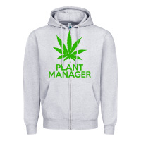 Heather Grey plant manager weed pot cannabis flippin sweet gear transparent copy Zipper Hoodie - linhVisuals
