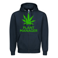 Navy plant manager weed pot cannabis flippin sweet gear transparent copy Zipper Hoodie - linhVisuals