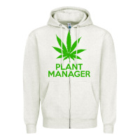 Oatmeal Heather plant manager weed pot cannabis flippin sweet gear transparent copy Zipper Hoodie - linhVisuals