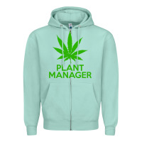 Seafoam plant manager weed pot cannabis flippin sweet gear transparent copy Zipper Hoodie - linhVisuals