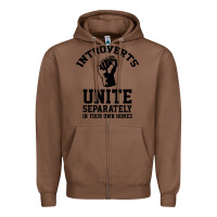 Chestnut introverts unite Zipper Hoodie - linhVisuals
