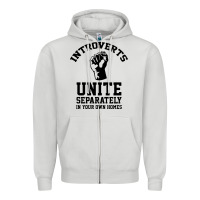 Dove Grey introverts unite Zipper Hoodie - linhVisuals