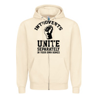 Sandshell introverts unite Zipper Hoodie - linhVisuals