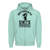 Seafoam introverts unite Zipper Hoodie - linhVisuals