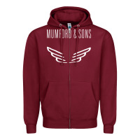 Burgundy mumford and sons merch Zipper Hoodie - linhVisuals