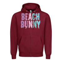 Burgundy beach bunny Zipper Hoodie - linhVisuals