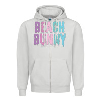 Dove Grey beach bunny Zipper Hoodie - linhVisuals