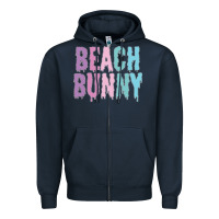 Navy beach bunny Zipper Hoodie - linhVisuals