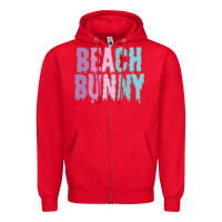 Red beach bunny Zipper Hoodie - linhVisuals