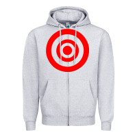 Heather Grey bullseye target Zipper Hoodie - linhVisuals