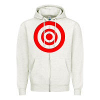 Oatmeal Heather bullseye target Zipper Hoodie - linhVisuals