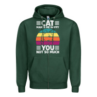 Sports Green Funny Cat Lover Sarcastic Cat Memes Zipper Hoodie - linhVisuals