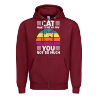 Burgundy Funny Cat Lover Sarcastic Cat Memes Zipper Hoodie - linhVisuals