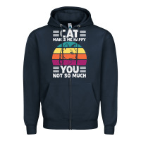 Navy Funny Cat Lover Sarcastic Cat Memes Zipper Hoodie - linhVisuals