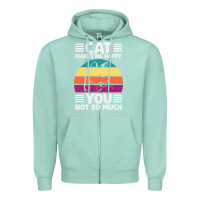Seafoam Funny Cat Lover Sarcastic Cat Memes Zipper Hoodie - linhVisuals