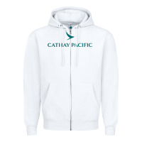 White cathay pacific essential Zipper Hoodie - linhVisuals