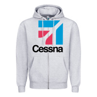 Heather Grey cessnas Zipper Hoodie - linhVisuals