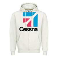 Oatmeal Heather cessnas Zipper Hoodie - linhVisuals
