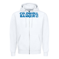 White coldwell banker Zipper Hoodie - linhVisuals