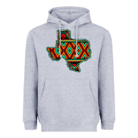 Heather Grey Texas Map With Aztec Background Heavyweight Hoodie - JahusDesignShop