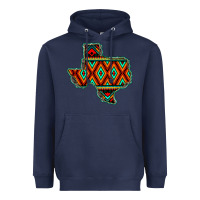 Navy Texas Map With Aztec Background Heavyweight Hoodie - JahusDesignShop