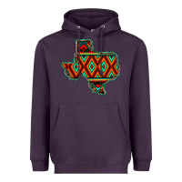 Plum Texas Map With Aztec Background Heavyweight Hoodie - JahusDesignShop