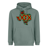 Sage Texas Map With Aztec Background Heavyweight Hoodie - JahusDesignShop