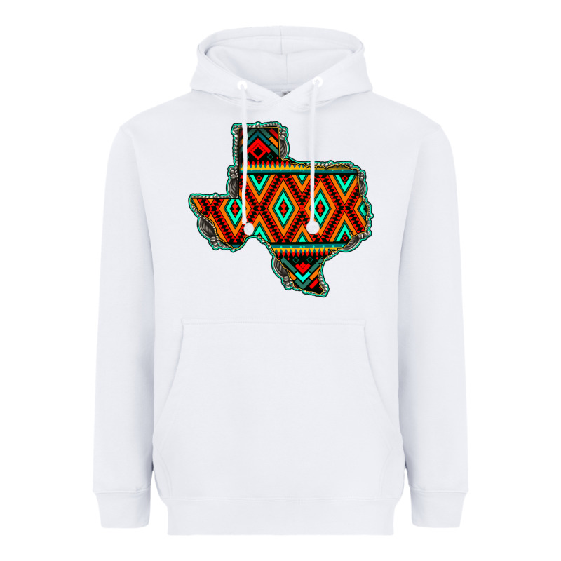 Texas Map With Aztec Background Heavyweight Hoodie by JahusDesignShop | Teevron