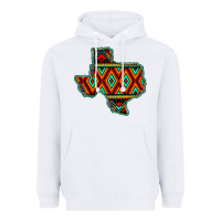 White Texas Map With Aztec Background Heavyweight Hoodie - JahusDesignShop