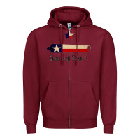 Burgundy come and take it   texas flag essential Zipper Hoodie - linhVisuals