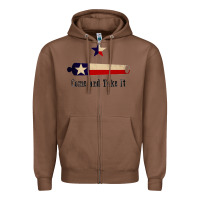 Chestnut come and take it   texas flag essential Zipper Hoodie - linhVisuals
