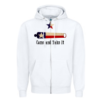 White come and take it   texas flag essential Zipper Hoodie - linhVisuals
