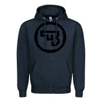 Navy cz Zipper Hoodie - linhVisuals