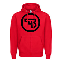 Red cz Zipper Hoodie - linhVisuals