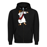Black dabbing jesus christian dab dance Zipper Hoodie - linhVisuals