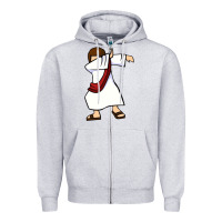 Heather Grey dabbing jesus christian dab dance Zipper Hoodie - linhVisuals