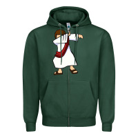 Sports Green dabbing jesus christian dab dance Zipper Hoodie - linhVisuals