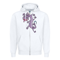 White randall monsters Zipper Hoodie - linhVisuals
