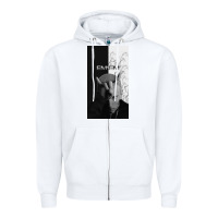 White emine Zipper Hoodie - linhVisuals