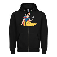 Black snow white Zipper Hoodie - linhVisuals