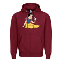 Burgundy snow white Zipper Hoodie - linhVisuals
