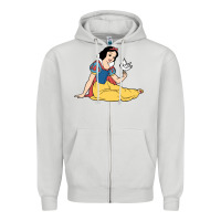 Dove Grey snow white Zipper Hoodie - linhVisuals