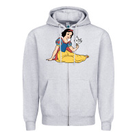 Heather Grey snow white Zipper Hoodie - linhVisuals