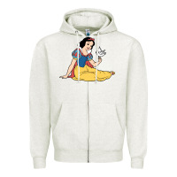 Oatmeal Heather snow white Zipper Hoodie - linhVisuals
