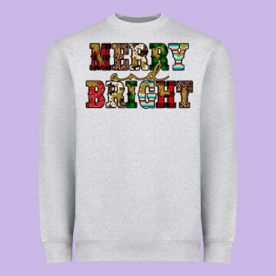 Merry And Bright Heavyweight Sweatshirt Designed By Jahusdesignshop