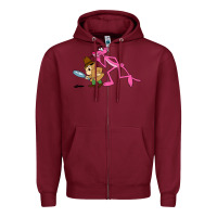 Burgundy the pink panther Zipper Hoodie - linhVisuals