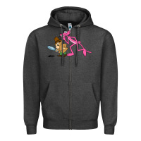 Charcoal Heather the pink panther Zipper Hoodie - linhVisuals