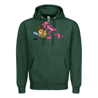 Sports Green the pink panther Zipper Hoodie - linhVisuals